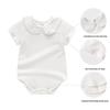 Молочно-белый хлопковый ромпер для девочки - Универсальный летний комбинезон для 0-1 года