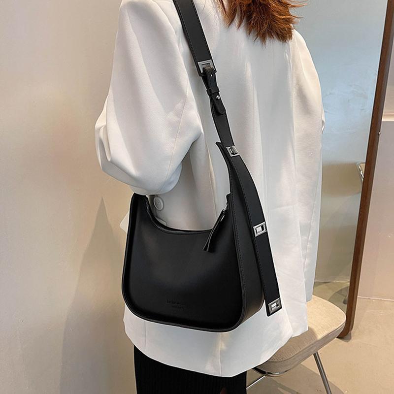 Yogodlns Винтажная однотонная сумка через плечо в форме полумесяца для женщин, новая сумка через плечо из мягкой кожи