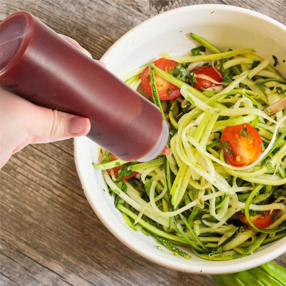 4Pcs Scale Juice Liquid Squeeze Dispensing Bottles Capacity Top Cap Plastic Squeeze Squirt Bottle