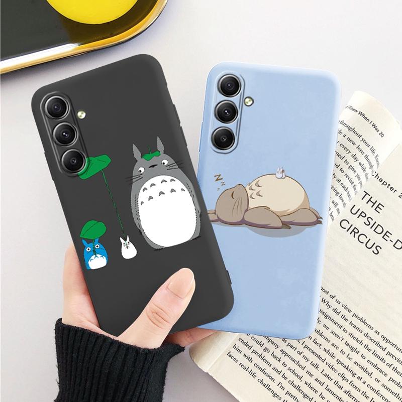 Милый чехол для телефона с аниме Тоторо для iPhone Samsung A55 S24 FE S25 M35 Xiaomi Redmi Note 13Pro 14C Huawei Honor Realme противоударный матовый чехол с защитой от царапин