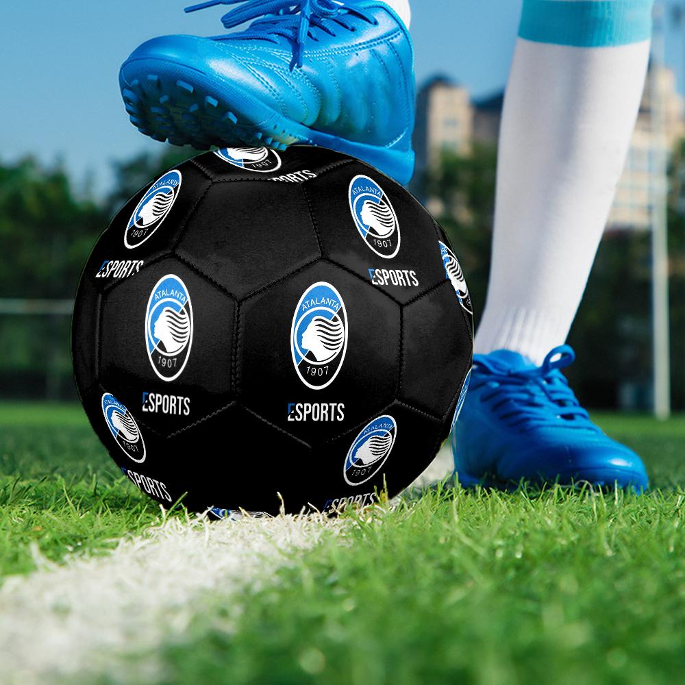 Футбольный мяч с логотипом Atalanta BC, разноцветный, подходит для всех возрастов, машинная сшивка, материал ПВХ, соревновательного уровня, размер 5, прочный и с высоким отскоком