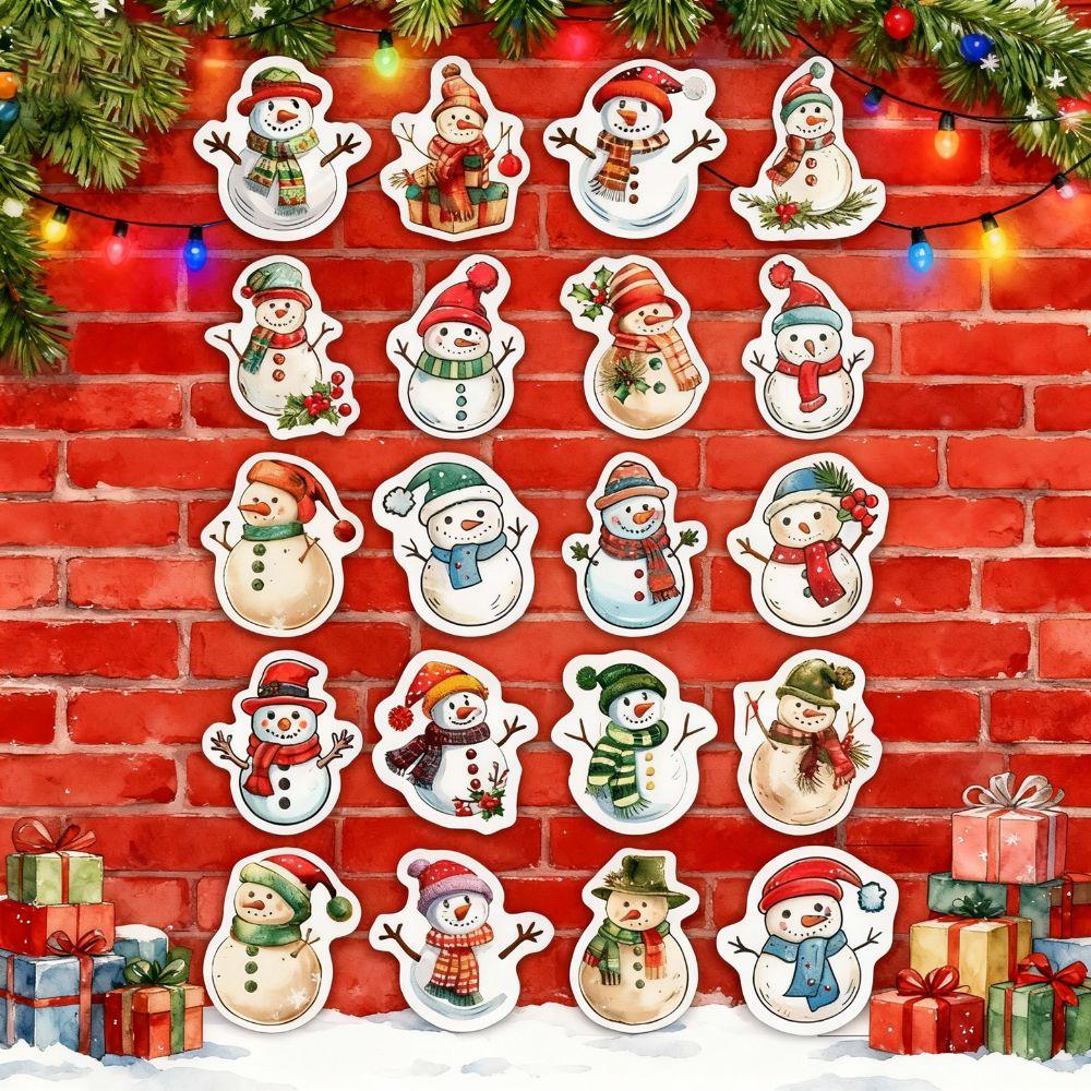 Irregular Shape Snowman Stickers 100Pcs Gift Tags New Christmas Stickers Winter Party