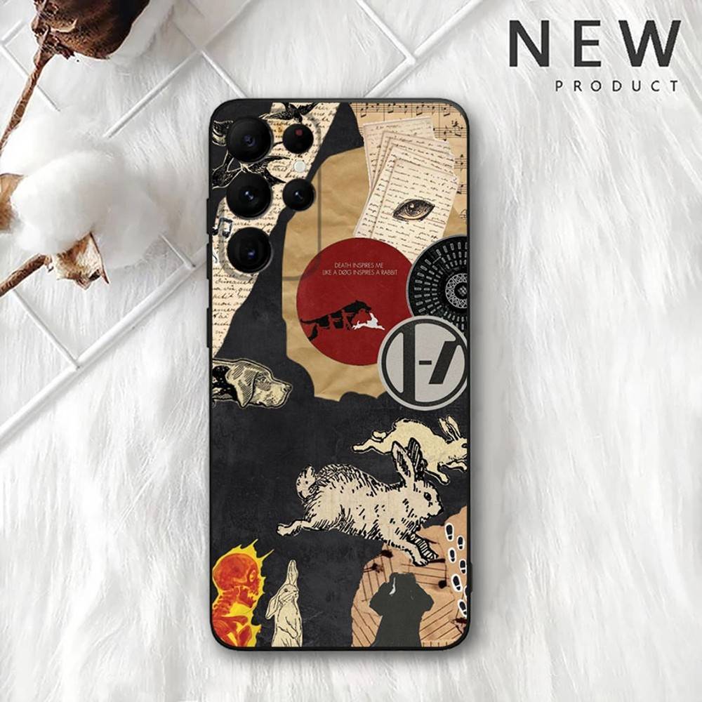 Чехол для телефона Twenty One Pilots Для Samsung S 25,24,23,22,30,21,10,9,Ultra,Plus,Lite,FE,4,5G Черный Мягкий чехол