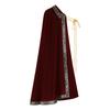 Medieval Renaissance Lace Short Knight Cape Cloak Vintage Shoulder Cape Stage Performance Costume with Brooch