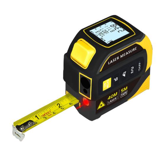 Digital Tape Measure High Accuracy 40/60/80/100M Light Measuring Tool Backlit LCD Display Rechargeable DIY Construction Electric Distance Meter