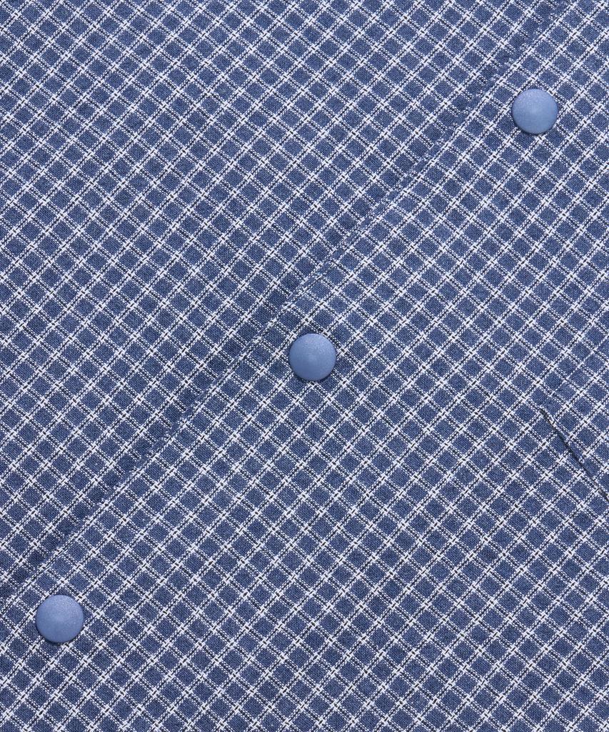 AGOD Open Collar Check Half Shirt [Navy]