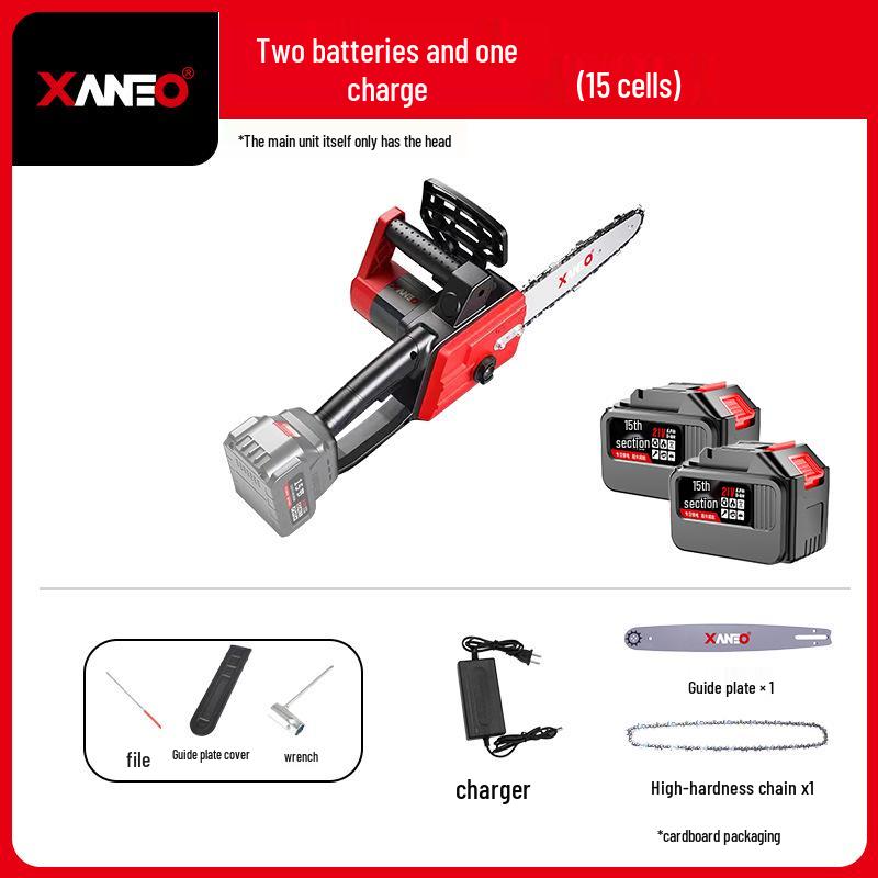12" Brushless Cordless Electric Chainsaw - High-Power, Lithium Battery, Handheld, Ideal for Firewood and Outdoor Tree Felling.