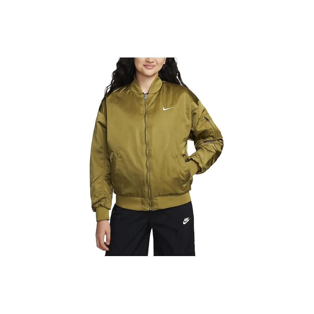 Nike Sportswear Reversible Casual Zip Jacket Women Jackets Light-Olive-Green Grey DV7877-307