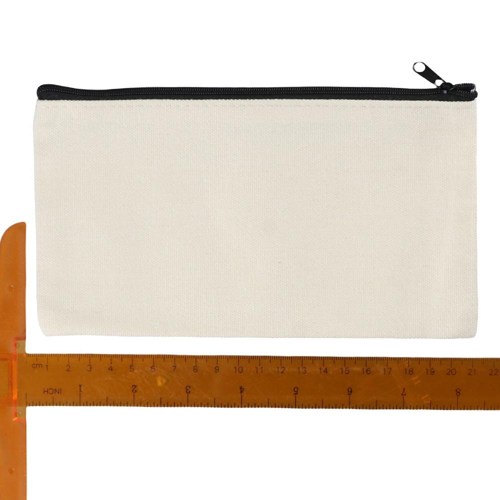 10pcs Canvas Zipper Pouch Zipper Canvas Makeup Bags DIY Blank Canvas Bag for Travel Makeup