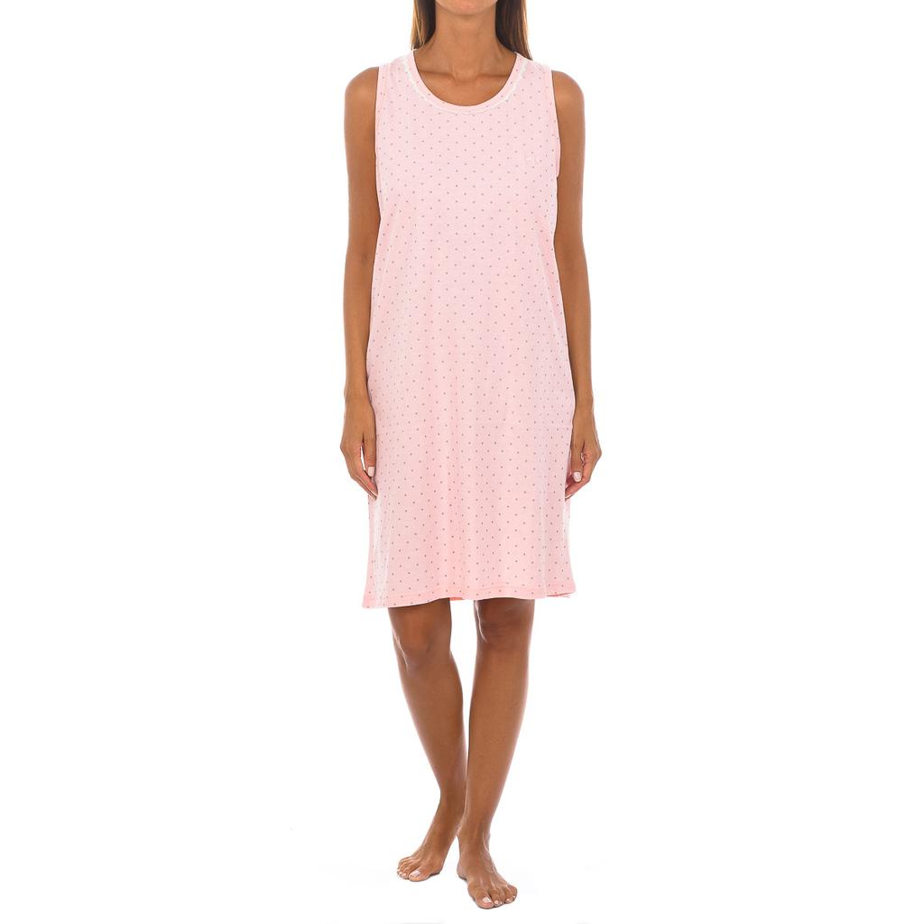 Женская ночная рубашка с круглым вырезом и бретельками KL45214