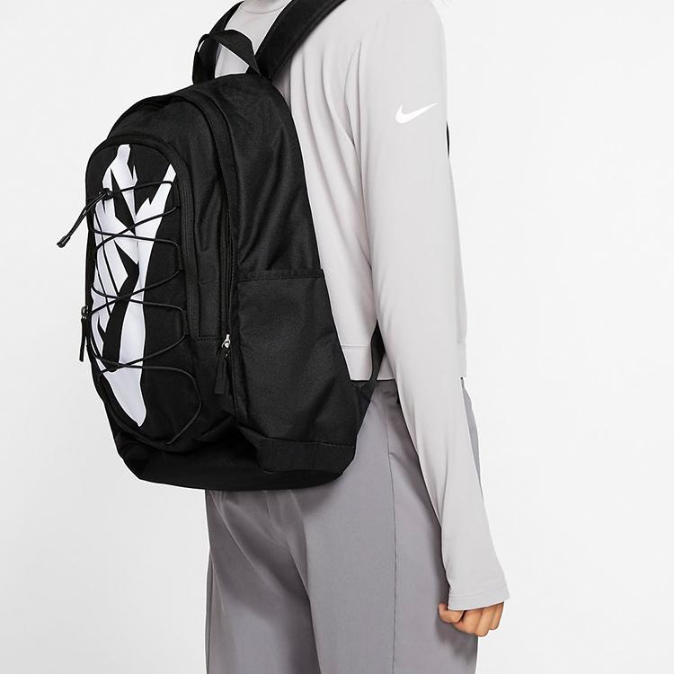 Nike Hayward 2.0 Casual Sports Basic Logo Print Drawstring Decoration Backpack Unisex Backpack Black BA5883-013