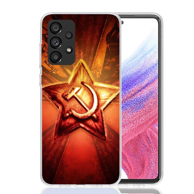 Russia Vintage USSR Communism Phone Case For Samsung Galaxy A17 A16 A14 A15 A13 A57 A56 A54 A55 A53 A37 A36 A34 A35 A33 A26 A24