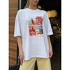 Western Style Fashion Casual Loose Print Round Neck Short Sleeve Cotton T-shirt Top Printed T-shirt Top