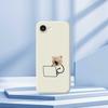 For iPhone 16e Case Working Cat Pattern Printing Straight Edge TPU Phone Back Cover