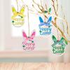12Pcs Easter Bunny Hanging Ornaments Wood Tags Rustic Decor Wooden Slices for Wall