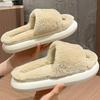 Woman Super Soft Indoor Fur Slippers Winter Platform Warm Plush Slipper Female House Cotton Shoes Bedroom Antiskid Sewing Slides