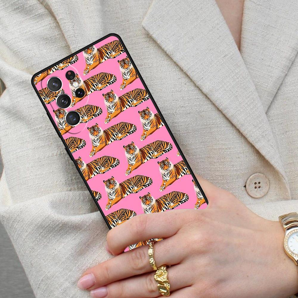 Tigers Cheetah Print Cell Phone Case for Samsung Galaxy S26 Ultra S25 S24 S23 S22 S21 S20 Note10 Cover