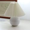 Vintage Pleated Table Lamp with LED E27 Tricolored Bulb Ceramic Base  AU US EU UK Plug Cute Decorative Night Light for Bedroom