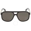 Gucci Polarized Dark Grey Pilot Unisex Sunglasses Gg1188s 001 58