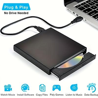 Внешний привод CD-DVD, USB 2.0, тонкий переносной внешний привод CD-RW, записывающий проигрыватель DVD-RW для ноутбуков, ноутбуков, настольных компьютеров