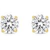 Jewels Prim Серьги-пусеты с круглыми бриллиантами 1 карат, выращенными в лаборатории, из цельного настоящего желтого золота 14 карат, пусеты с корзинкой, ювелирные изделия для женщин