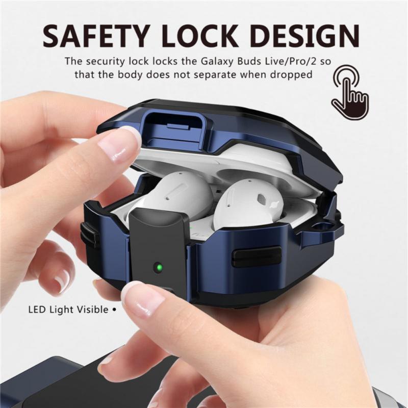 Бронированный силиконовый чехол для Samsung Galaxy Buds Pro 2 Live FE, противоударный чехол для Galaxy Buds2 Pro Fundas, безопасный замок для Galaxy Buds2 с брелком