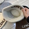 Буквенная вышивка утолщенная шерстяная смесовая шерстяная шляпа-ведро для девочек осенне-зимняя защита ушей теплая вязаная холодная шапка