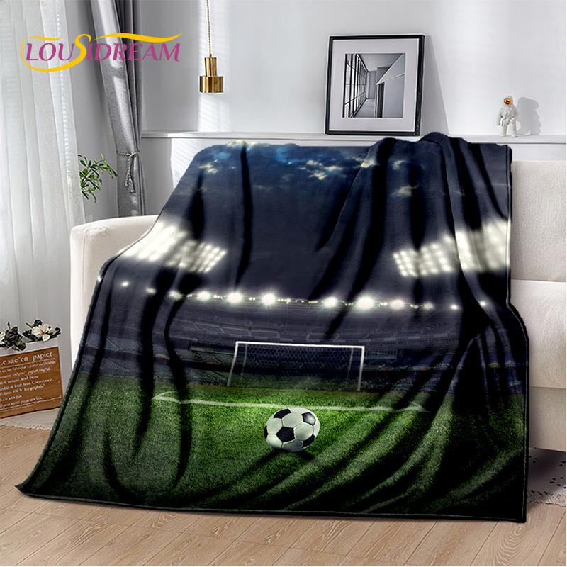 29 Стиль Футбольное поле Футбол Спорт Мультфильм Мягкое одеяло, Мягкий плед для дома Спальня Кровать Диван Дорожный чехол Детский подарок