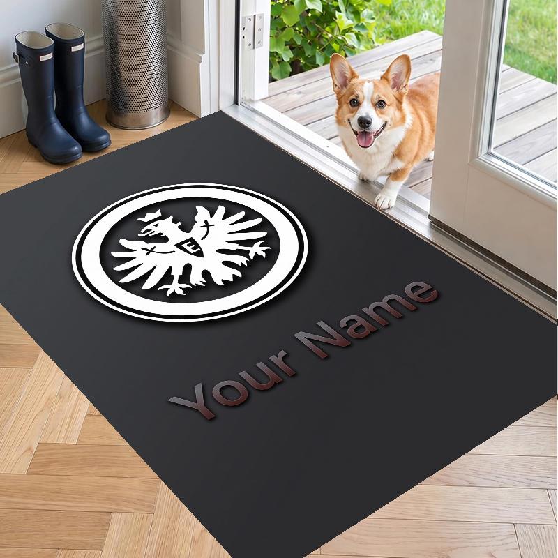 Custom Name Eintracht Frankfurt Crystal Velvet Floor Rug Personalized Text Soft Carpet Home Decor