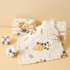Pure Cotton Baby Washcloth - Soft Cartoon Infant Face Towel, Saliva Towel, Newborn Small Square Towel