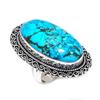 Тибетская бирюза Ручная работа 925 стерлинговое серебро Ювелирное кольцо Размер 9 i5l41