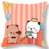 Cute Bear Bubu Dudu Pillowcase Kawaii Cartoon Animation Living Room Sofa Cushion Cover Bedroom Room Home Decoration Gift