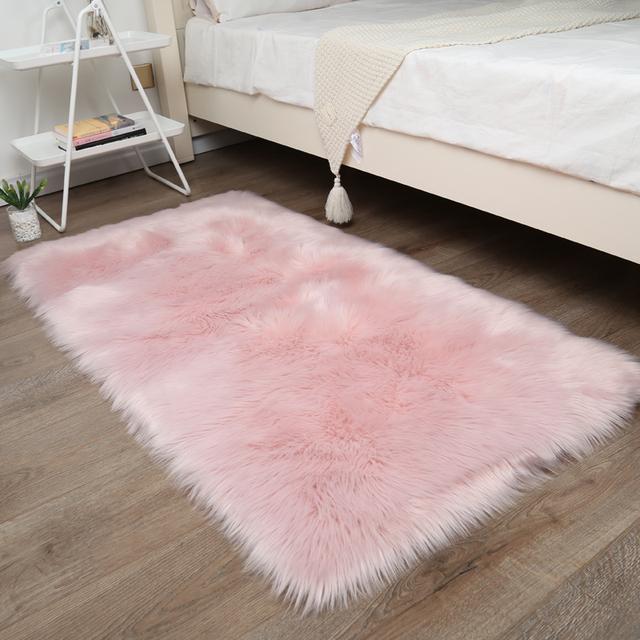 Толстый белый ковер, мягкий мех для гостиной, плюшевый ковер, спальня, искусственная шерсть, пушистые напольные ковры, оконные прикроватные коврики для домашнего декора