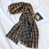Scarf Women's Winter New Imitation Cashmere Thousand Birds Plaid Scarf Thickened Versatile Warm Shawl