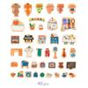 DJECO Магнит в доме Магнитная игрушка Кукольный домик Игрушечная мебель Интерьер Магнитная деревянная развивающая игрушка Пазл Ролевая игра Возраст 2, 3, 4, 5 (DJ03089)