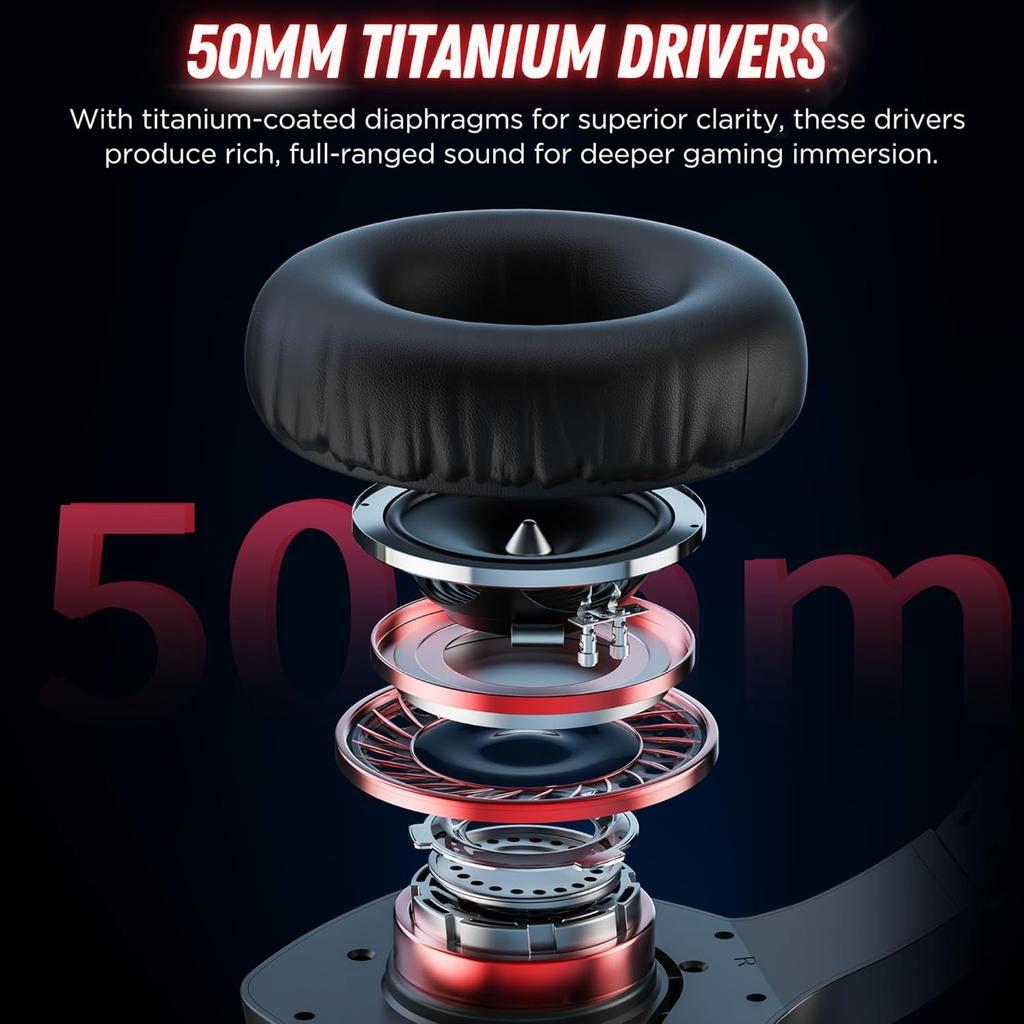 NUBWO BW01 Wireless Gaming Headset with Microphone for PC/PS4/PS5, 2.4G Wireless Bluetooth USB Gamer Headphones with Mic for Laptop Computer