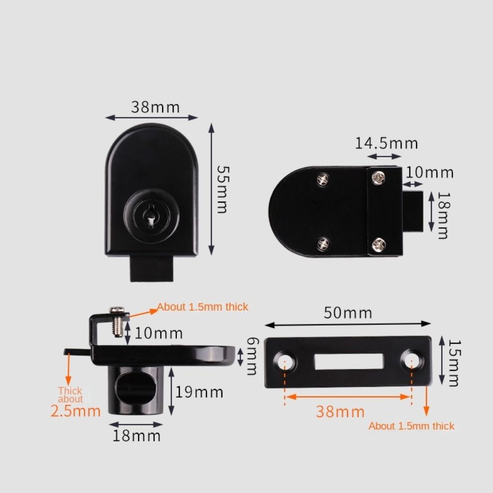 Замок для стеклянной двери из цинкового сплава, комплект замков безопасности, новый замок для витрины шкафа