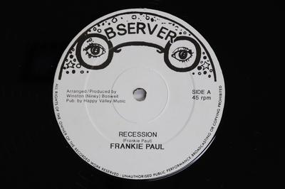 12-дюймовая пластинка FRANKIE PAUL Recession Iron Fist NINE3 OBSERVER UK Регги Ска Даб Б/у