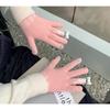 Сенсорные перчатки с раздельными пальцами рождественского красного цвета для женщин, зимние, студенческие, милые, в корейском стиле, толстые плюшевые, для верховой езды, теплые, зимний тренд