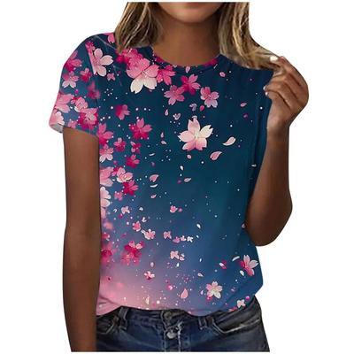 Женская футболка с 3D-принтом в виде ромашек и роз, топ с короткими рукавами и модным цветочным узором, женская неформальная футболка больших размеров