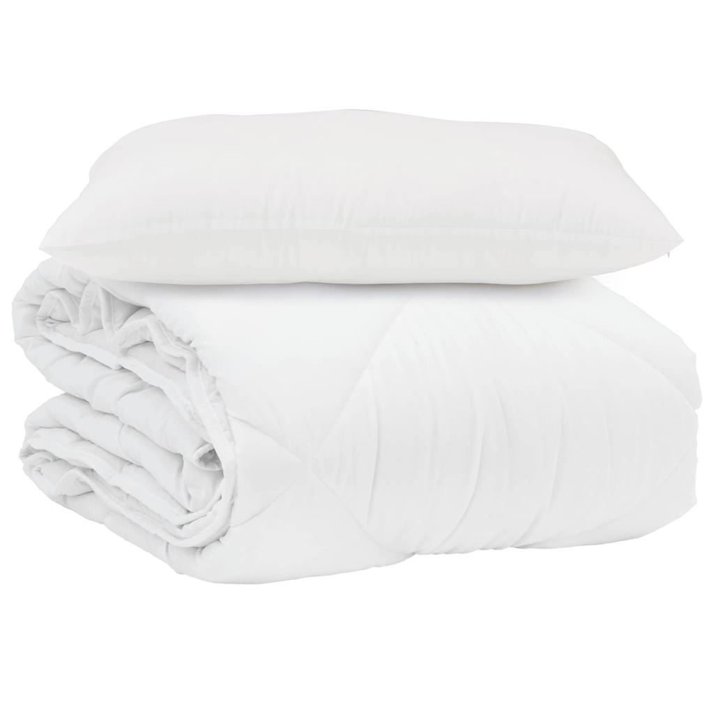 Summer Duvet with Pillow 2 pcs White Microfiber