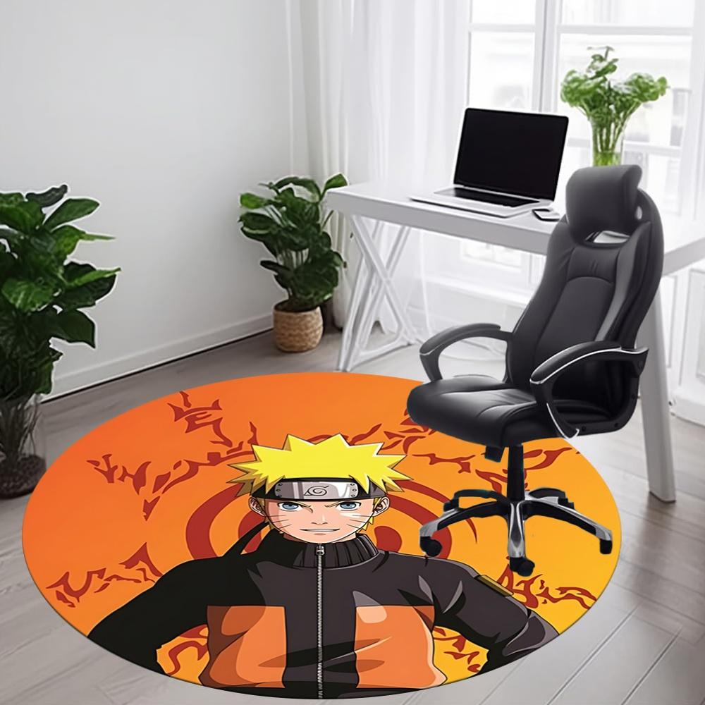 1 шт. Круглый коврик для офиса Naruto, Нескользящий, Мягкий и прочный офисный коврик для декора интерьера, Идеально подходит для офиса, Красивое украшение