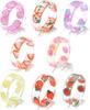 SquarezhenBo Sweet Acrylic Fruit Rings for Women Teen Girls Colorful Summer Knuckle Ring Set 8 Pcs 1.7cm Funny Jewelry Gift