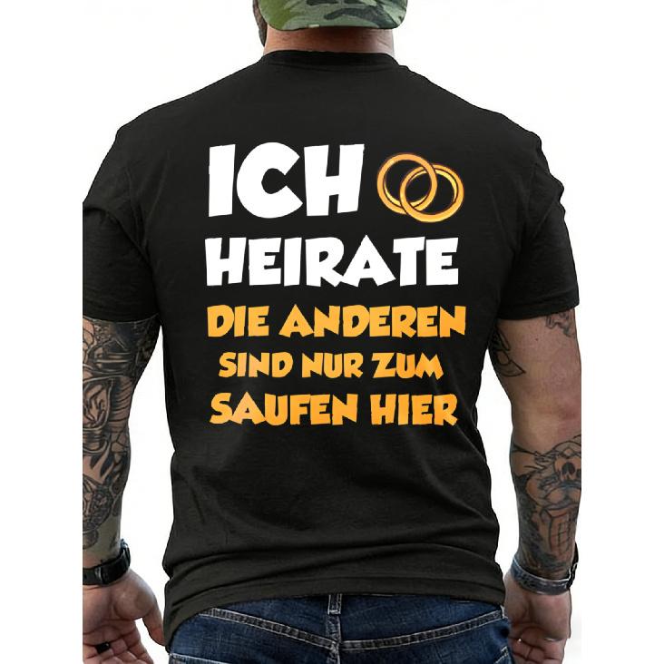 Men'S T-Shirt Black ICH HEIRATE Die Anderen Sind Nur Zum Saufen Hier Wedding Rings Graphic Print for Wedding Party, Plus Size