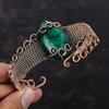 Green Fire Labradorite Cuff Bracelet Copper Wire Wrapped Gemstone Bangle Copper Jewelry Adjustable Cuff For Gift Handmade Wire Wrap Jewelry