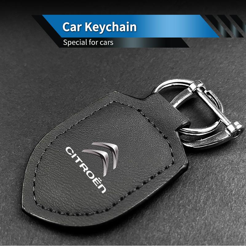 Shield Shape Car Keychain Metal Emblem Key Ring For Citroen C4 C3 C5 C1 C3 Berlingo Celysee Cactus Picasso Aircross Saxo Grand