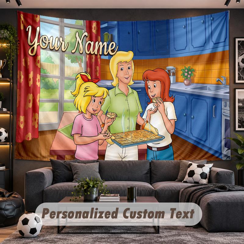 Bibi & Tina Personalized Tapestry Support Custom Name, Wall Art Home Decoration