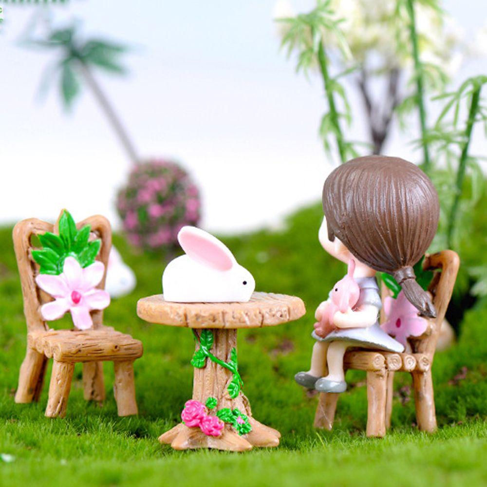 Dollhouse Accessories Table and Chairs Micro Landscape Mini Miniature Garden Furniture Ornament