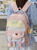 Color Block Student Backpack - Large Capacity, Lightweight, Double Shoulder Bag for Girls in Middle and High School