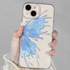 Чехол с золотым краем и бабочками для Apple iPhone 17, 16 Pro, 15, 14, 13 Pro Max - Японский корейский дизайн, Ударопрочный.